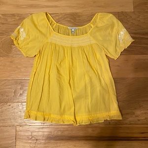American Eagle Yellow Boho Top Size 8